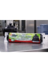Resim TeknoKapsül Star Plus Endüstriyel Jumbo Boy Atık Torbası 80X110 cm 10 Adet Dayanıklı Sanayi Tipi Atık Poşeti 