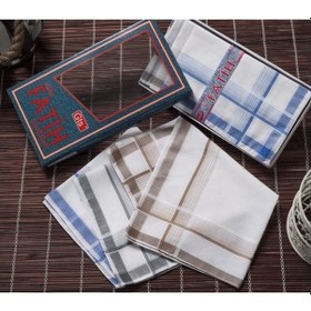 Resim Gözde Fatih Kutulu 40X40 Cm 12 Adet Kumaş Mendil Fm 02 (412271853) Gri - Kahverengi - Mavi 