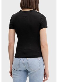 Resim Tommy Jeans Bayan T Shirt Dw0dw21841 Bds Siyah Siyah 
