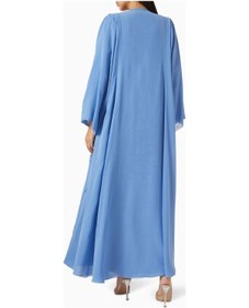 Resim Ronanna Şık Dantel Detaylı Abaya Seti Ile Zarif Modest Giyim Deneyimi Mavi 