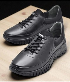 Resim 4219 Tam Ortopedik %100 Hakiki Deri Günlük Ayakkabı Kadın Ayakkabı Kaymaz Taban Siyah 