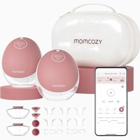 Resim M9 Eller Serbest Göğüs Pompası, Mobil Flow, Uygulama Kontrollü Elektrikli Pompa - Pembe 
