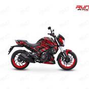 Resim Run Grafik Shop Bajaj Dominar 400 ve 250 Kırmızı Çizgi Desenli Tam Kaplama Grafik Kiti, Motosiklet Sticker Seti 