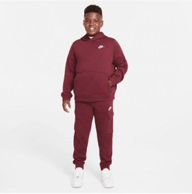 Resim Nike DA5114 - 638 Sportswear Hoodie Club Çocuk Bordo Sweatshirt 
