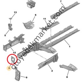 Resim Peugeot 3008 (2016-2023) Sol Şase Uç Sacı (Orijinal) 