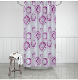 Resim Zethome Evdy Banyo Duş Perdesi 4954 Pembe Tek Kanat 1x110x200 Pembe 