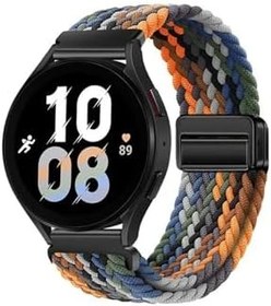 Resim Samsung Galaxy Watch3 45 mm-Galaxy Watch 46mm Uyumlu Flexi Hasır Magnet Kordon 22 mm(Güçlü Mıknatıs) Turuncu Siyah 