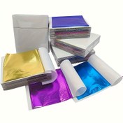 Resim 120 Sayfa Metalik Alüminyum İmitasyon Altın Yaprak Folyosu - Epoxy Reçine, Slime, Sanat Projeleri ve DIY El Sanatları için Kullanımı Kolay - Çeşitli Renklerde Mevcut. 