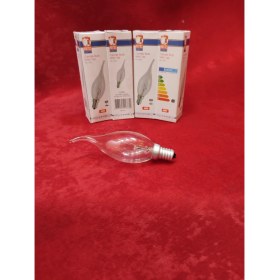 Resim Kuğulu Avize Dekoratif Ampul.şeffaf renkte,Ucu kıvrık.40WATT.(E.14)(Mum ampuldür) 