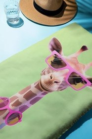 Resim Dijital Baskı Plaj Deniz Havlusu Zürafa Desenli Peştamal HVL0133 