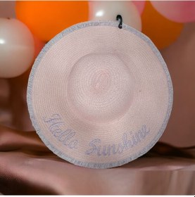 Resim Shopiolog Kadın Hasır Plaj Şapkası Natural Pink Sute Bucket Hat Plaj Havuz Pembe 