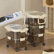 Resim Multi-Model Köpek Maması Depolama Kova, PP Malzeme, Böcek ve Nem Geçirmez, Kalınlaştırılmış Dağıtıcı, Ev Kullanımı, Aile Depolama | Modern Depolama Çözümü | Güvenli Kapalı Kapak 