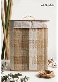 Resim Cooker Dikdörtgen Çamaşır Sepeti 40x30x50 Cm Kahverengi 