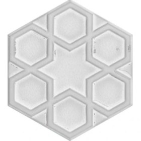 Resim Armada Çini 15x17 Cm Rölyefli Yıldız Beyaz Altıgen Seramik 