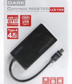 Resim Connect Master U31X4 Usb3.1 Type-C To 4 Port Type-A Hub Dark