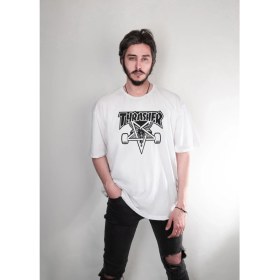 Resim Darkia Thrasher Kaykay Çift Taraf Tasarım Baskılı Oversize Unisex Tişört 