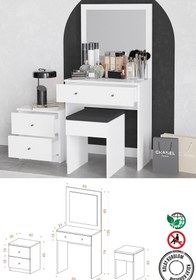 Resim Decormet Nice Makyaj Masası Beyaz 