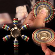 Resim Metalden Parmak Döndürme Oyuncak - Çıkarılabilir Antik Bronz Kaplama ve Renkli Boncuklar, Uzun Süreli Odaklanma Egzersizi için Gençler & Yetişkinler 14+, Boncuk Döneri, Farkındalık Aleti, Şık Tasarım, Pürüzsüz Dönüş, El Döngüsü, ADHD Aracı 