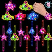 Resim 24 adet farklı renklerde LED ışıkla Fidget Spinner Bilezikleri - Doğum Günü, Cadılar Bayramı, Yılbaşı Hediyelik Çantaları, Doğum Günü Partisi Hediyeleri için mükemmel | Renkli Fidget Oyuncakları | Dayanıklı Plastik Oyuncaklar, Sevimli Fidget Oyuncakları 