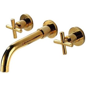 Resim Fause Duvardan Ankastre Lavabo Bataryası Altın Kda102-G 