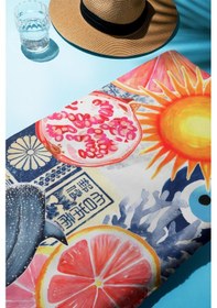 Resim Dijital Baskı Plaj Deniz Havlusu Modern Desenli Peştamal Hvl0096 Renkli 