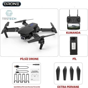 Resim 720P Kameralı Drone E88 Katlanabilir Uzaktan Kumandalı App Destekli Quadcopter 