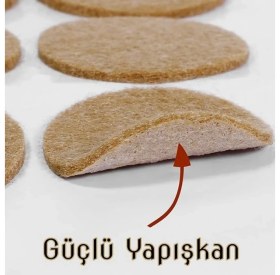 Resim Nobel Yapışkanlı Zemin Koruyucu Keçe, Yuvarlak, Kahverengi, 45 mm (1p=10 Adet) 