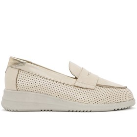 Resim Derimod Kadın Krem Dolgu Topuklu Hakiki Hakiki Deri Comfort Ayakkabı Günlük Ayakkabı 25SFD411318 