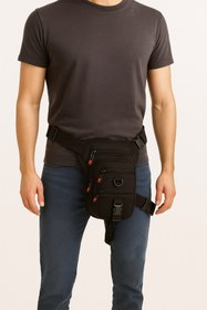 Resim Çantachım Bel Çantası Bacak Çantası Özel Bölmeli Tabanca Taşımalı Tactical Siyah Kumaş 