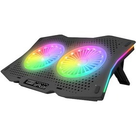 Resim Rampage AD-RC9 Tornado 10" - 18" RGB Çift Fanlı Notebook Soğutucu 