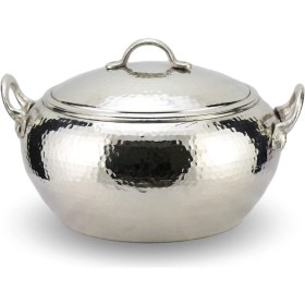 Resim Sonay Bakırcılık El Dövmesi Nikelli Bakır Güveç Tencere 22 cm 