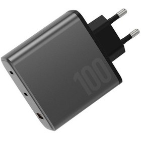 Resim Ampcharge Gan100 2 Adet 100w Type-c Ve 30w Usb 3.0 Çıkışlı Hızlı Şarj Aleti - Koyu Gri 