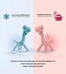 Resim Zürafa Figürlü Bebek Diş Kaşıyıcı Pembe 