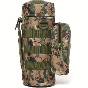 Resim EDC Taktiksel Askılı Su Şişesi Çantası MOLLE Fonksiyonlu Yalıtımlı Matara Kılıfı Crossbody Su Şişesi Tutucu, Şükran Günü için Mükemmel 
