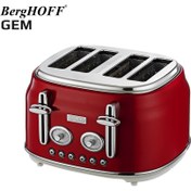 Resim BergHOFF GEM RETRO Kırmızı Dört Dilim Ekmek Kızartma Makinesi 