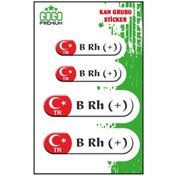 Resim GOGOPREMİUM Kan Grubu Iıı B Rh(+) Beyaz Dörtlü Damla Etiket 