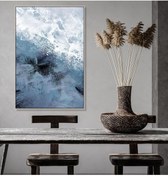 Resim Soyut Deniz El Yapımı Yağlı Boya Tablo 75x101cm 