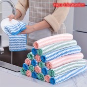 Resim 10 Adet Mutfak Bezleri, Mercan Polar Mikrofiber Temizlik Bezleri, Yumuşak Emici Havlular, Yeniden Kullanılabilir, Mutfak, Banyo ve Araba için Uygun 
