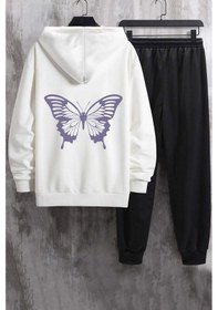 Resim Butterfly Baskılı Eşofman Takımı Beyaz 