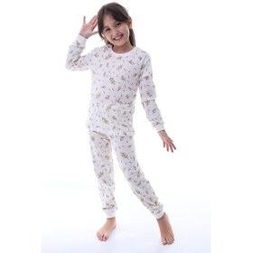 Resim Yumuşak Dokulu Kız Çocuk Bahar Desenli Pijama Takımı 100% Pamuk Konforu Çok Renkli 