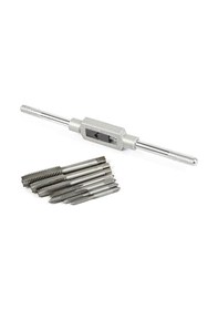 Resim Adet Dişli Metrik Makine El Vida Dişli Tapa Musluk Seti M3 M4 M5 M6 M8 M10 M12 1 Adet Ayarlanabilir Musluk Anahtarı 1/16-1/2'' 