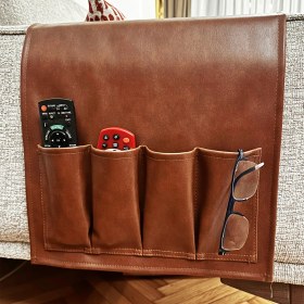 Resim Jeggly Deri Kumandalık Koltuk Kenarı Düzenleyicisi 1. Sınıf Kumaş Yan Sehpa 