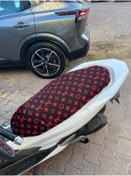 Resim CEBECİOTO SİYAH KIRMIZI DESENLİ PENYE MOTOSİKLET KILIFI - 50CC ve 125CC MOTOR UYUMLU 