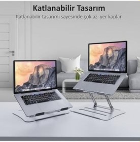 Resim Sonia SN-F308 Notebook Bilgisayar Standı, Gümüş, Katlanabilir Tasarım, Ayarlanabilir Yükseklik, Laptop Standı 