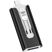 Resim Rogfer 128gb Mikro Usb 8 Pin Usb 2.0 3'ü 1 Arada Cep Telefonu Bilgisayar U-disk Siyah 