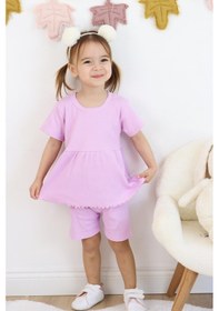 Resim MiaBaby Fırfırlı Şortlu Takım Lila 