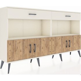 Resim Arges Konsol 2 Raflı 2 Çekmeceli 4 Kapaklı 176x30x99 Aytaşı-çam/a Aytaşı-çam/aytaşı 