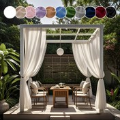 Resim 1 adet, Dış Mekan Perdeleri İmitasyon Yonca Malzemesi Polyester, Nefes Alabilir ve Hafif Lüks Modern, Işık Filtreleyen Perdeler Çubuk Cebi Süslemesi ile Uygun Bahçeler, Verandalar, Gazebo, Evler, Dört Mevsim Pratik, 1 adet Yapay Yünlü Şeffaf Perde 