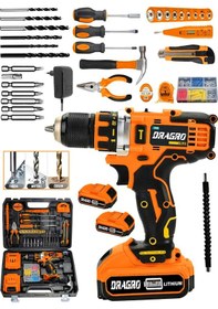 Resim Dragro Germany DRG-HN58 Tecnology Metal Şanzıman Çift Bakır Sargı Akülü Vidalama Matkap Yardmcı Set5 