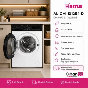 Resim Altus 10 kg Çamaşır Makinesi ve 10 kg Kurutma Makinesi Ikili Paket ( Al 1054 - Al cm 101254 D ) 